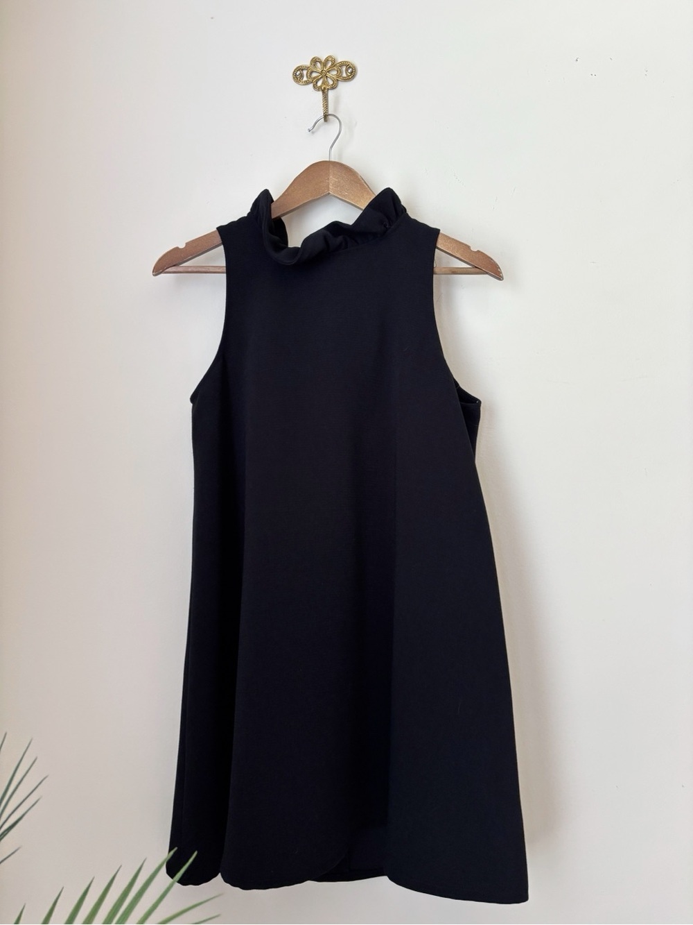 Pomander Place Black Bow Back Sleeveless Swing Mini Dress XS Preppy LBD
